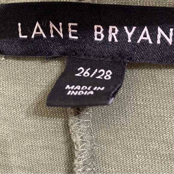 Lane Bryant Womens Embroidered Shirt 26/28 Green Jersey Knit Ladies - Picture 9 of 11